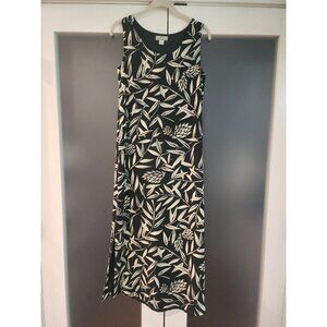 Tommy Bahama 100% Silk Maxi Dress Sz 8 Sleeveless Side Slits Black